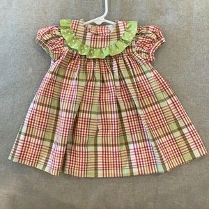 Bailey Boys Plaid Dress with Green Ruffle